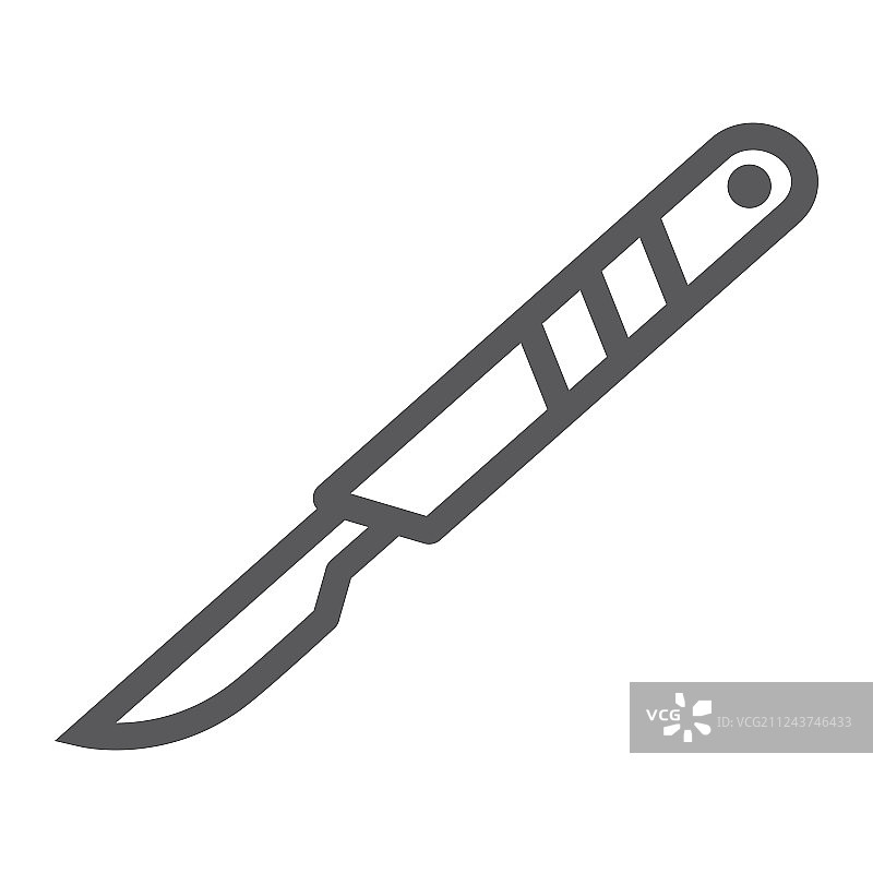 手术刀线条图标，切割和外科手术刀片图片素材