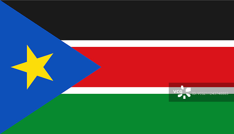 扁平风格的南苏丹国旗图标图片素材