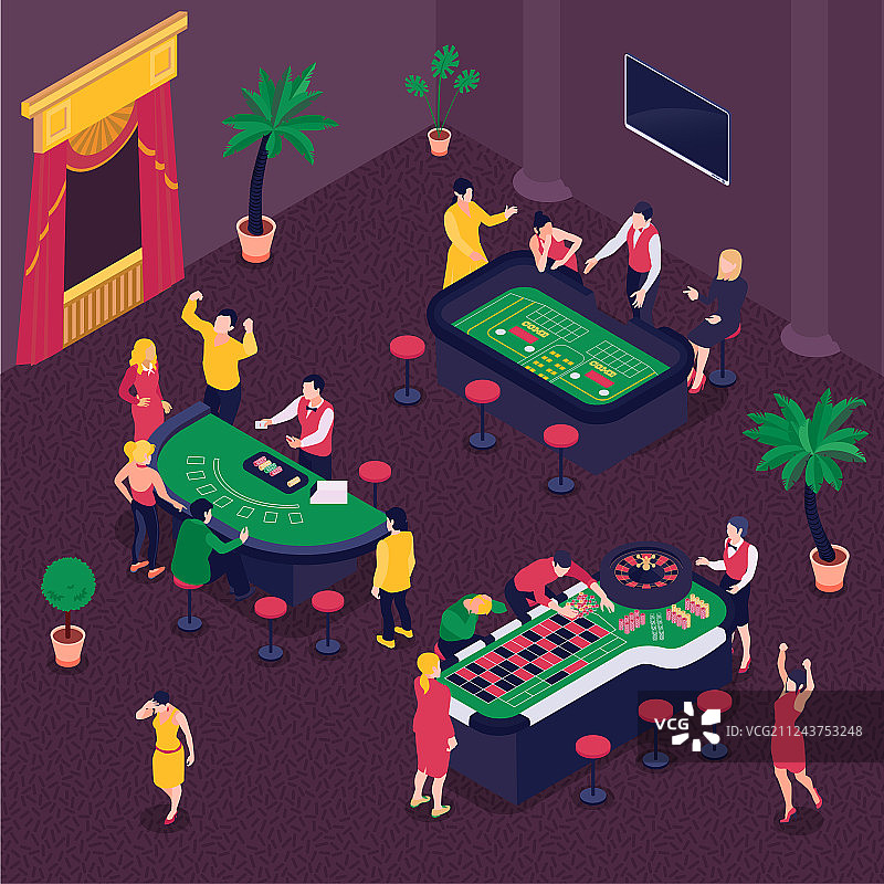 娱乐场2.5D背景图片素材