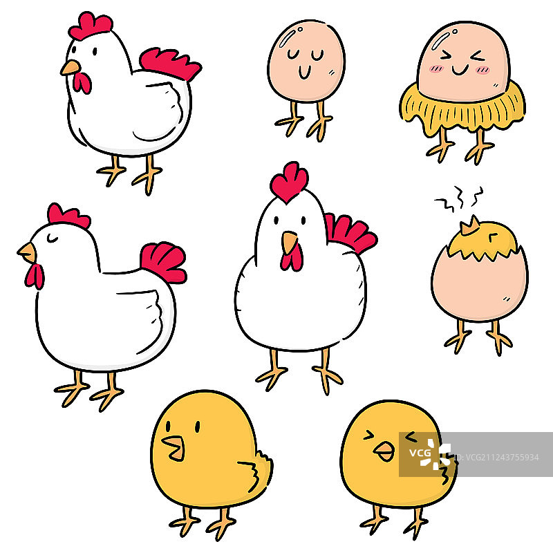 小鸡和鸡蛋组合图片素材