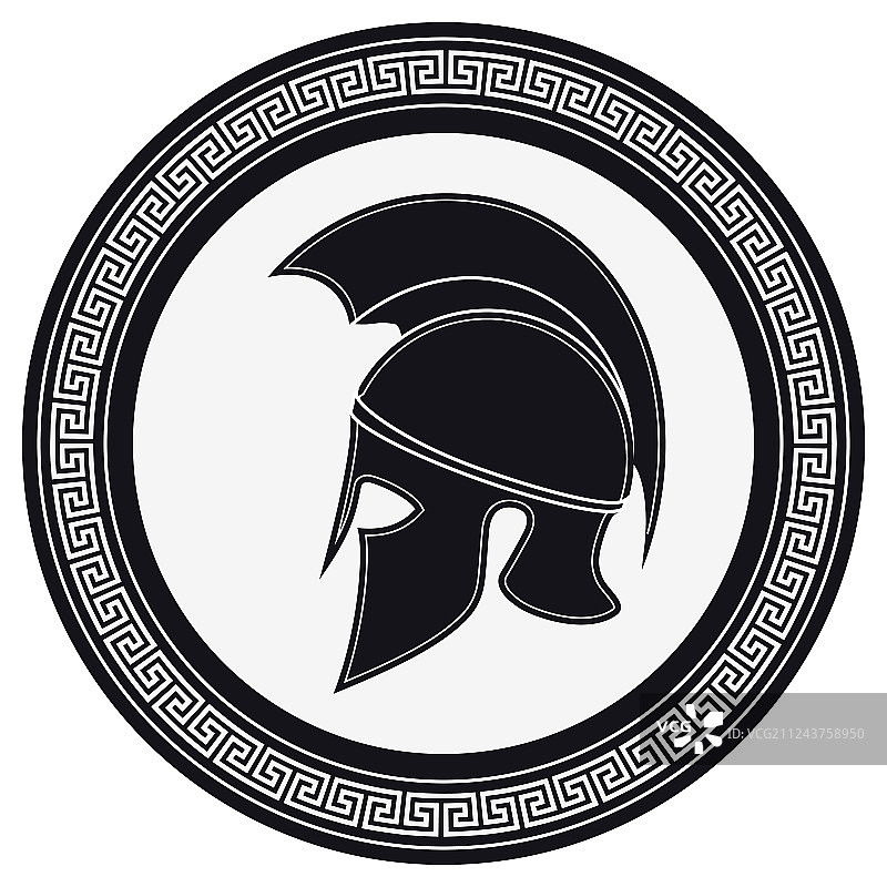 带有盾徽的古希腊头盔图片素材