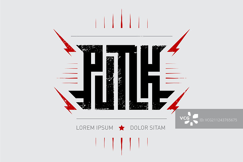 朋克摇滚音乐海报或T恤印花图片素材