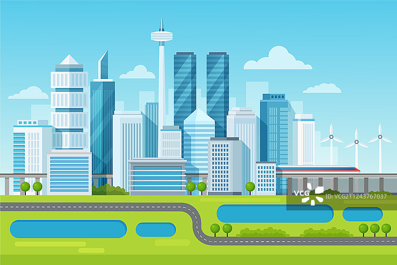 含高楼的现代城市景观图片素材