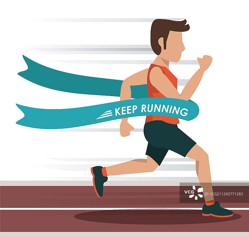 彩色跑步男运动员背景图片素材