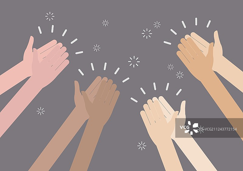 人们鼓掌欢呼图片素材