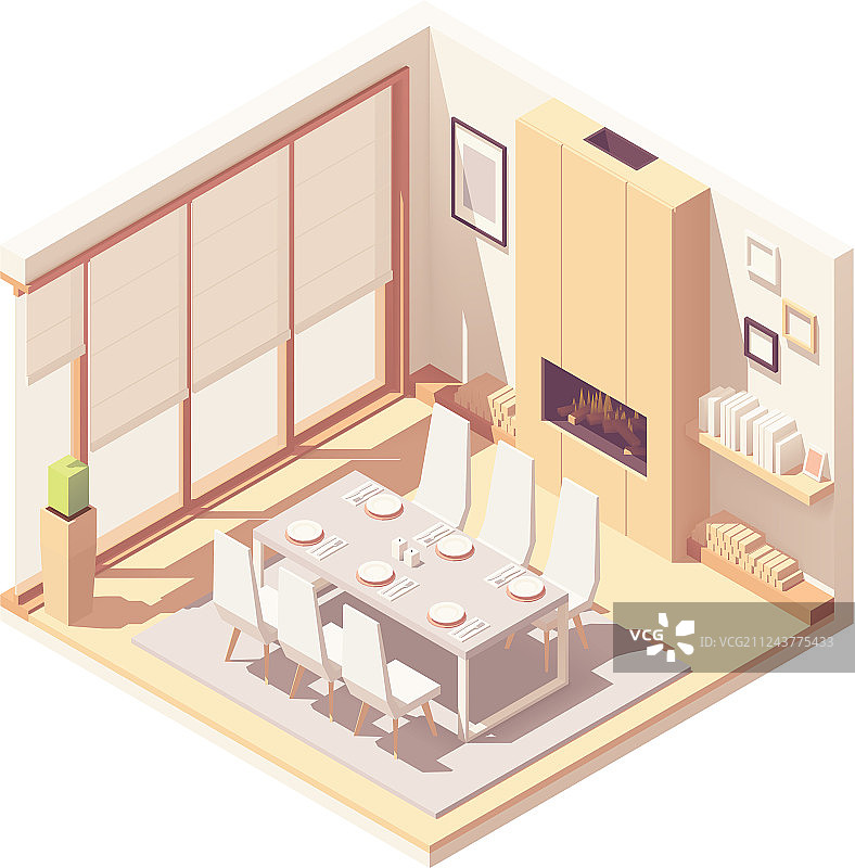 2.5D餐厅室内设计图片素材