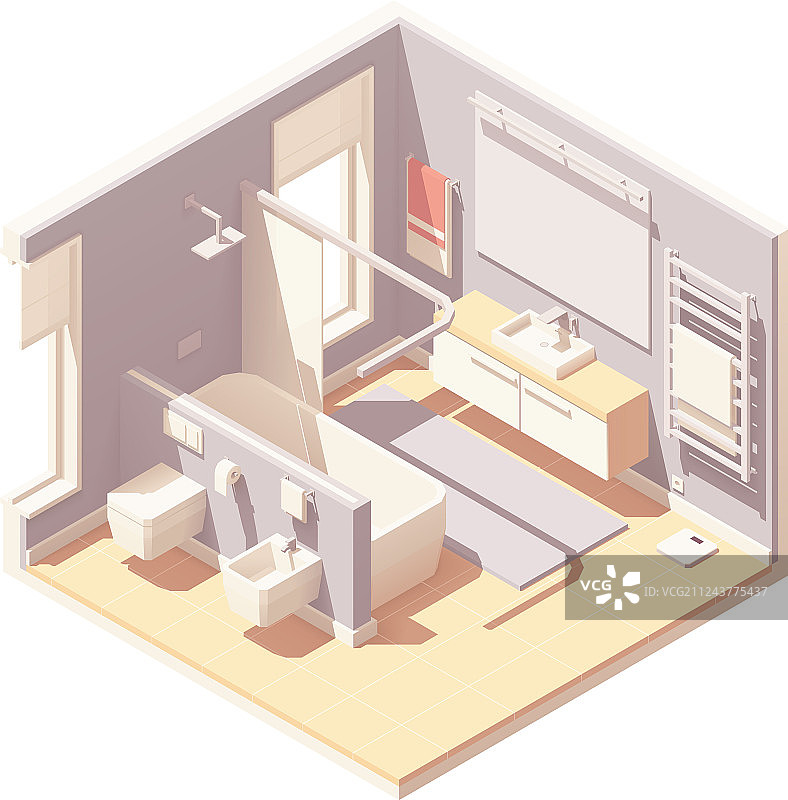 2.5D浴室内景图片素材