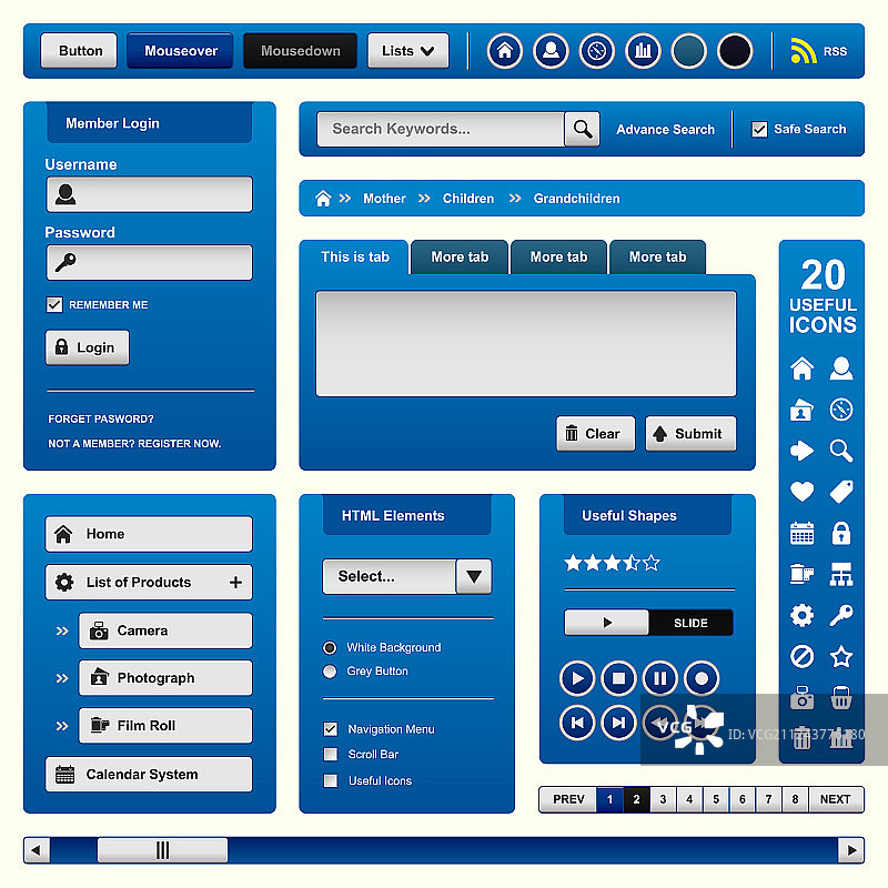 网站设计元素模板全套图片素材