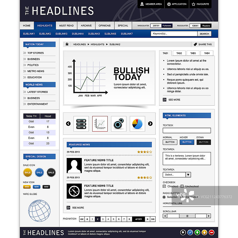 网页设计元素模板合集图片素材