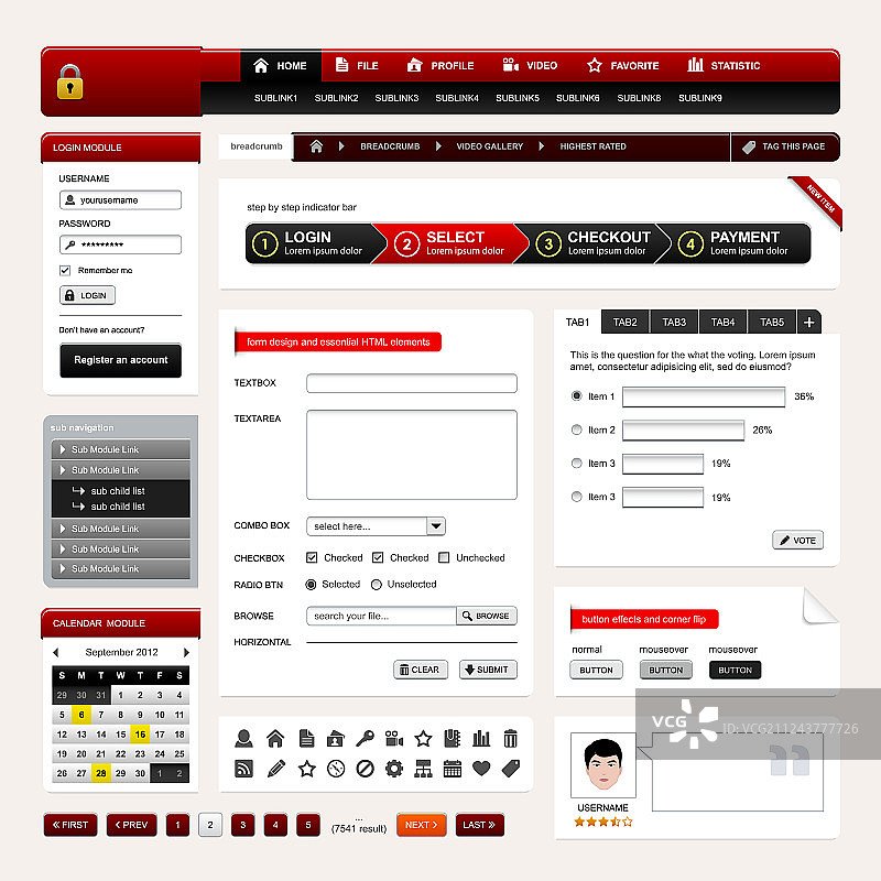 网页设计网站元素模板图片素材