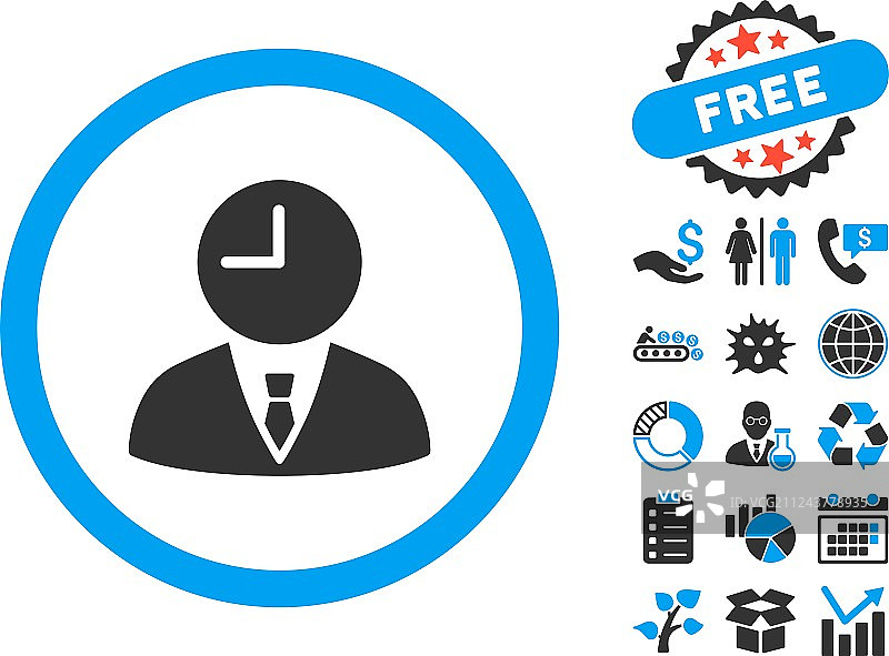 时间管理扁平图标及赠品图片素材