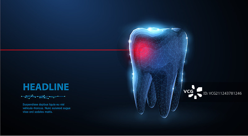 抽象低多边形闪亮牙齿图片素材