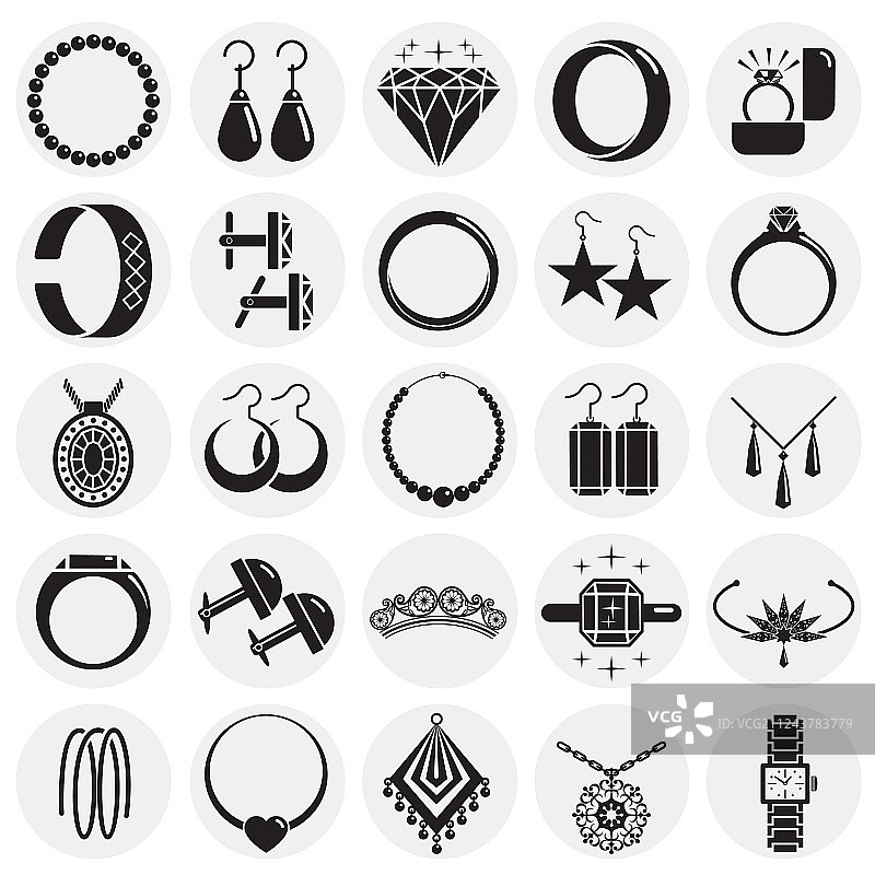 圆形背景上的珠宝图标图片素材