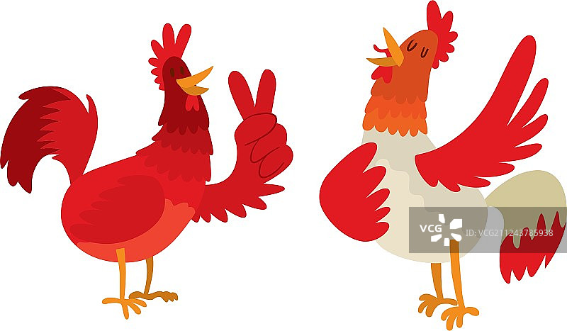 可爱的卡通公鸡图片素材