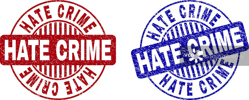 做旧风格仇恨犯罪圆形印章图片素材