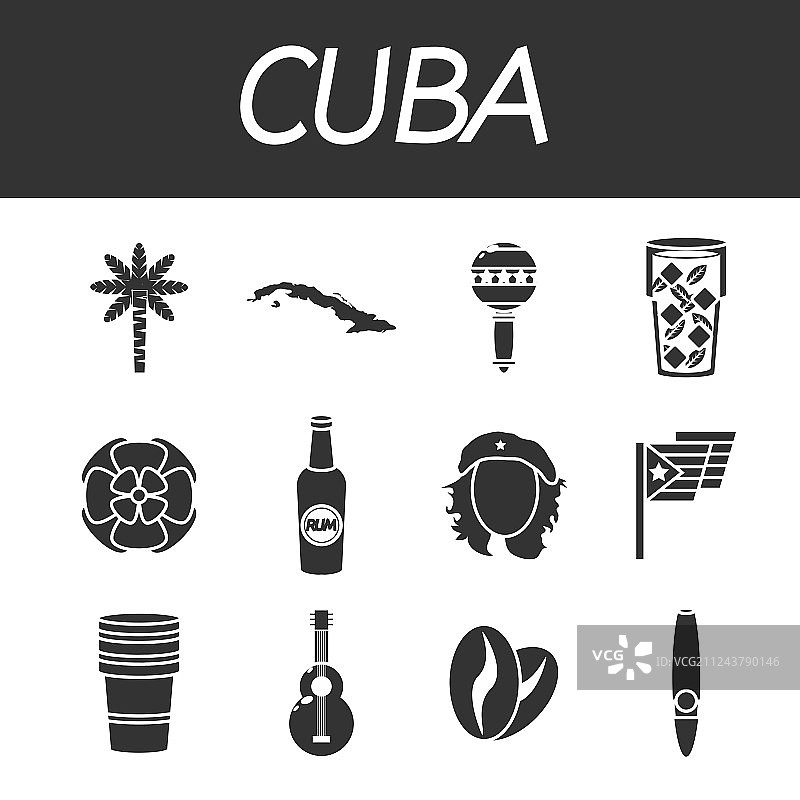 古巴图标集图片素材
