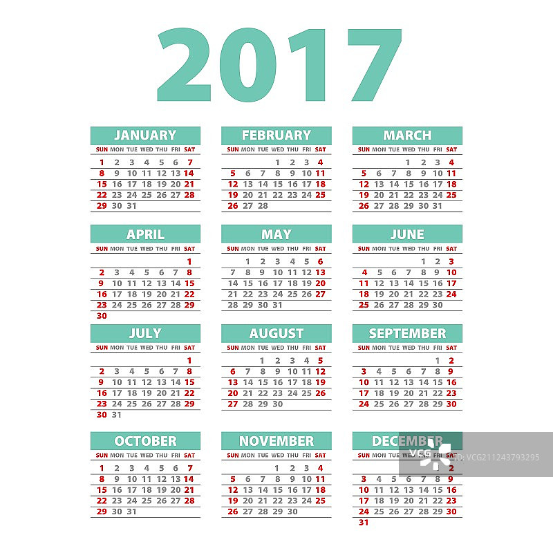 2017年蓝色日历模板图片素材