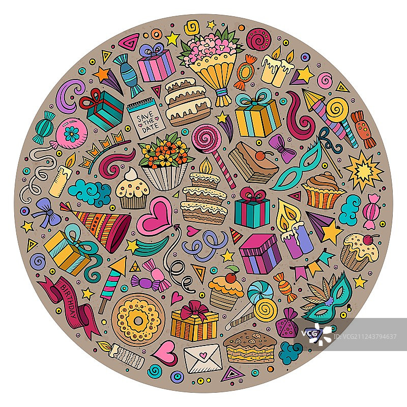 节日卡通涂鸦元素合集图片素材