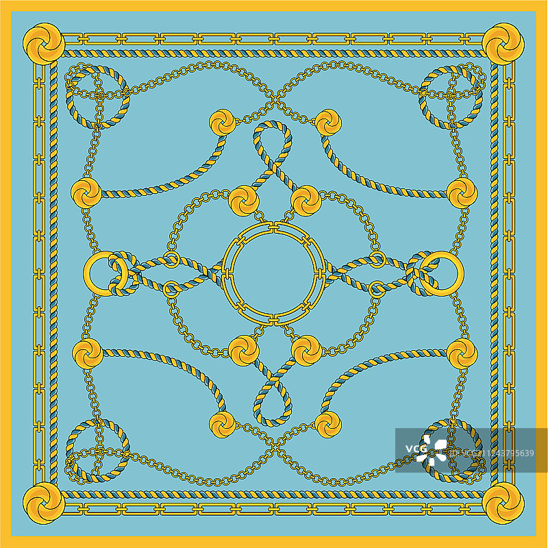 链条图案方巾设计图片素材