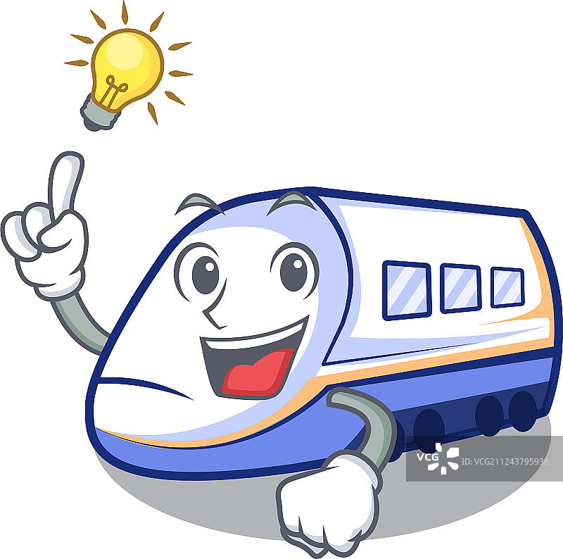 有想法的卡通迷你新干线列车图片素材
