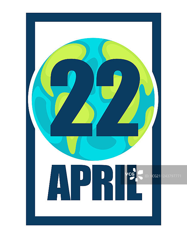 4月22日世界地球日标志或贺卡图片素材