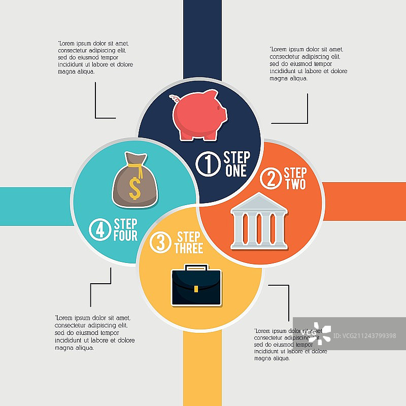 金钱和金融项目设计信息图图片素材