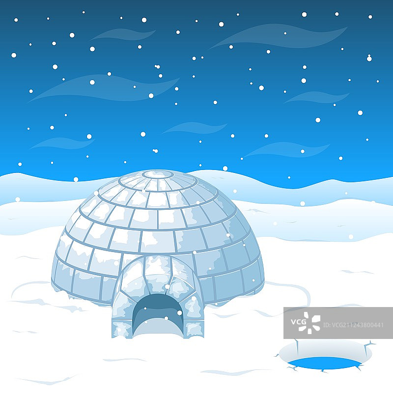 南极洲冰块建造的爱斯基摩冷屋图片素材