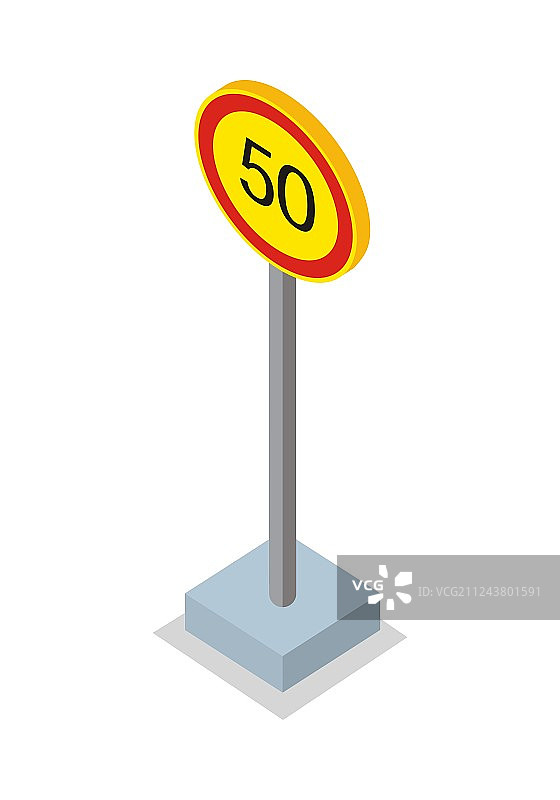 时速五十公里限速标志图片素材