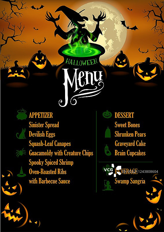 万圣节菜单模板图片素材