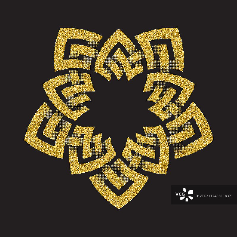 凯尔特结金色闪光logo模板图片素材