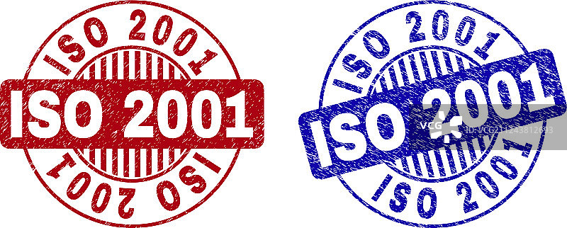 Grunge ISO 2001纹理圆形水印图片素材