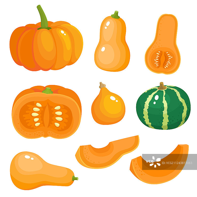 彩色南瓜明亮集合图片素材