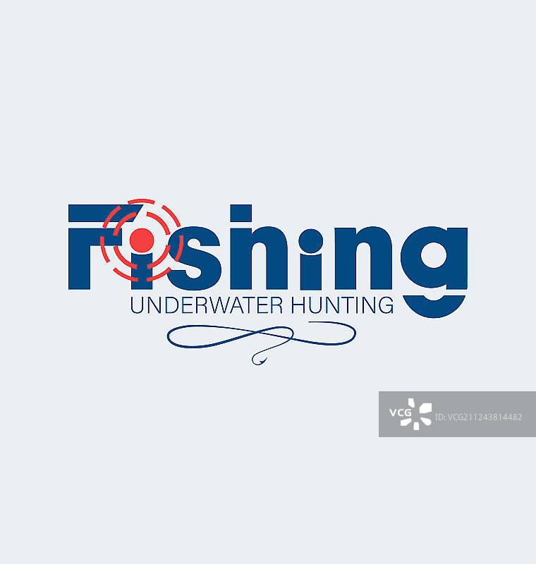 水下带目标和鱼钩的钓鱼图片素材