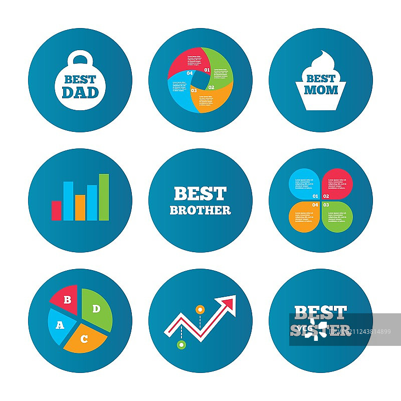 最佳妈妈、爸爸、兄弟、姐妹图标图片素材