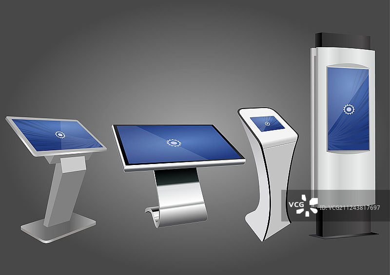 四个宣传互动信息亭图片素材