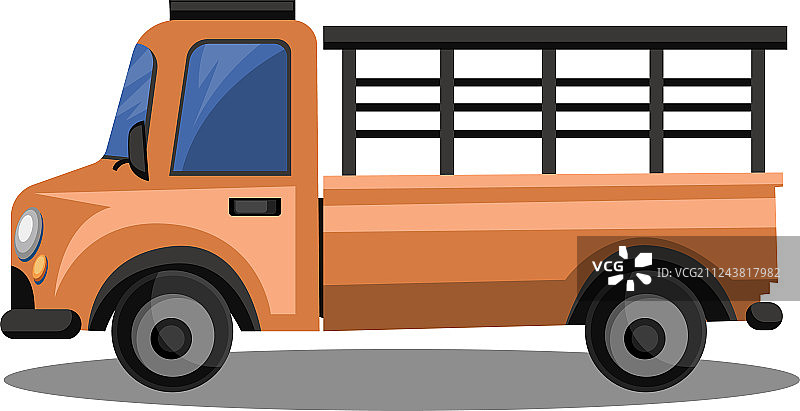 用于运输玻璃的橙色卡车图片素材
