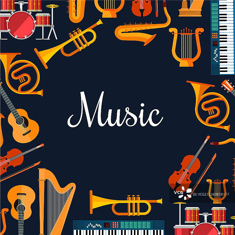 管弦乐器音乐海报图片素材