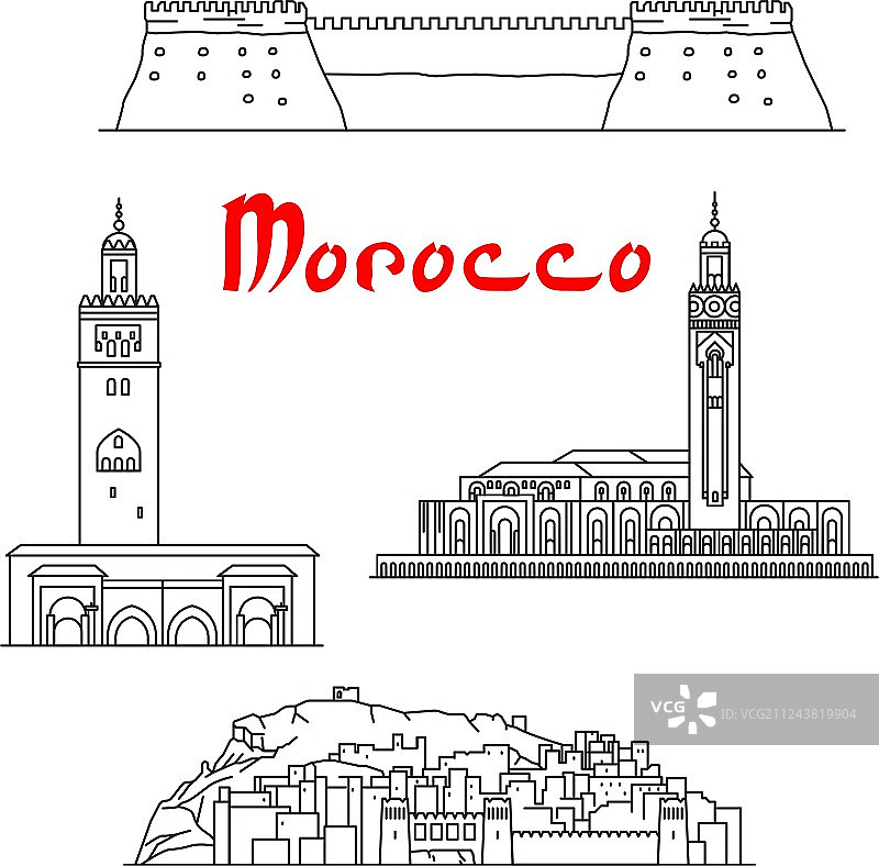 摩洛哥历史建筑与景点图片素材