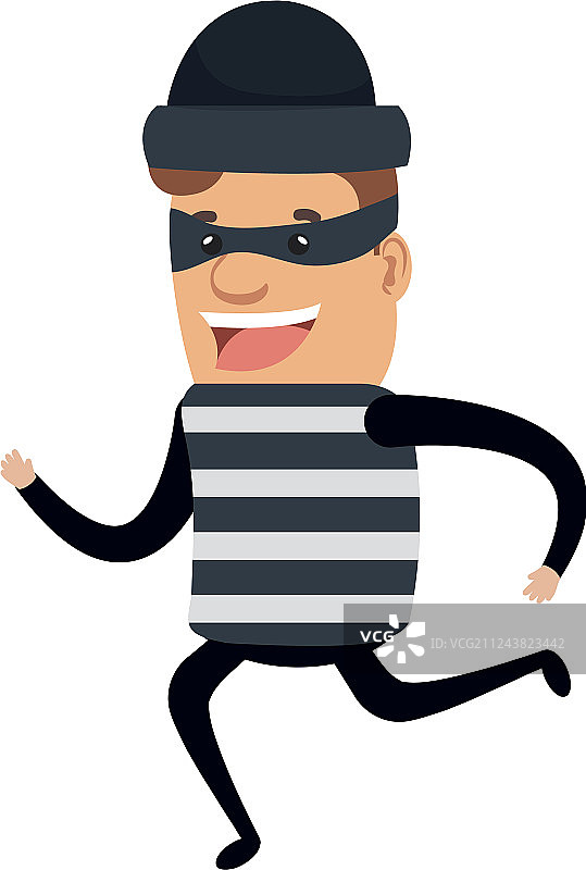 奔跑的小偷卡通人物图片素材