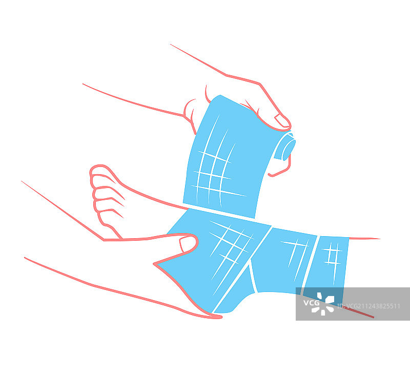 扁平包扎脚的手图片素材