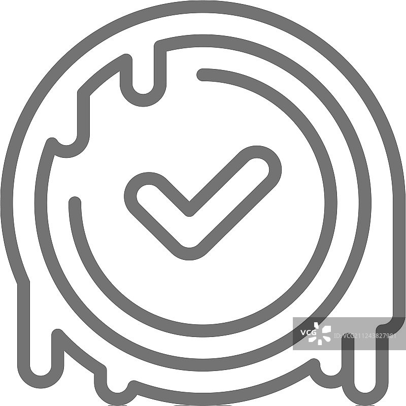 带有已验证蜡封质量的复选标记印章图片素材