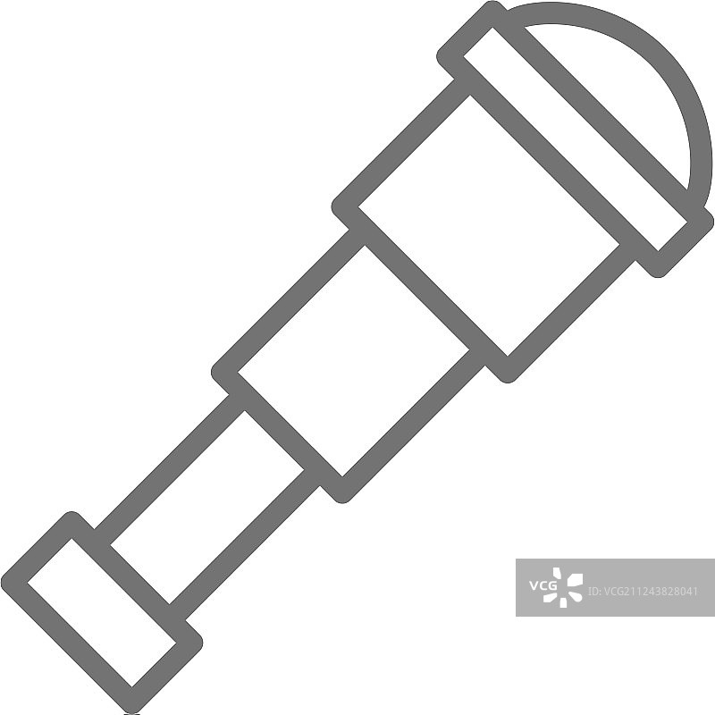 单筒望远镜潜望镜线条图标图片素材