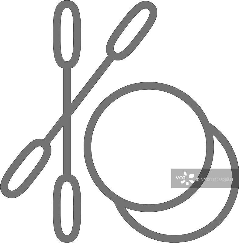 棉签和化妆棉线条图标图片素材