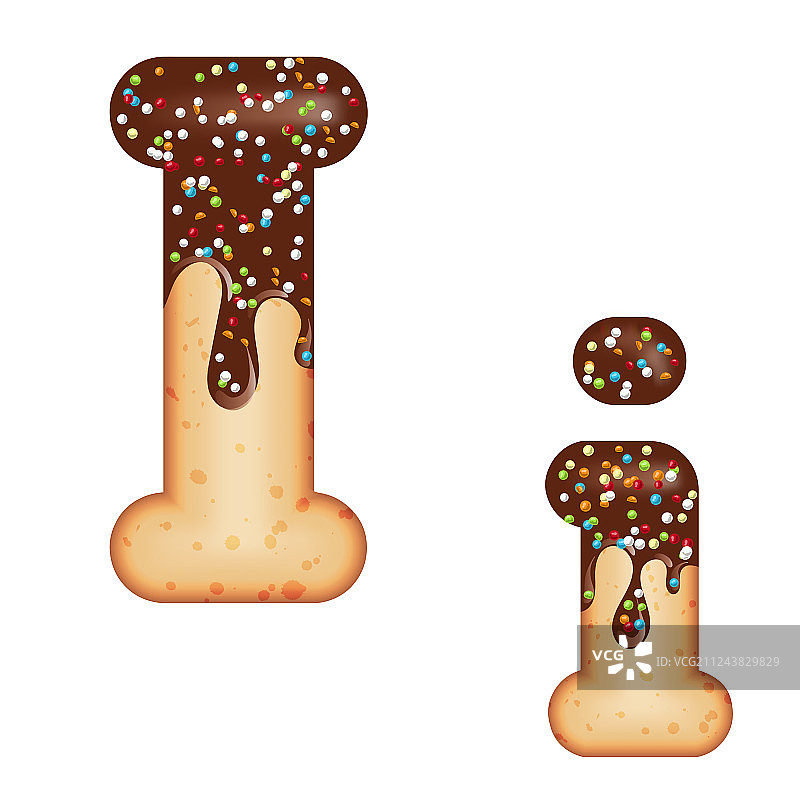 诱人的排版字体设计3D甜甜圈字母i图片素材