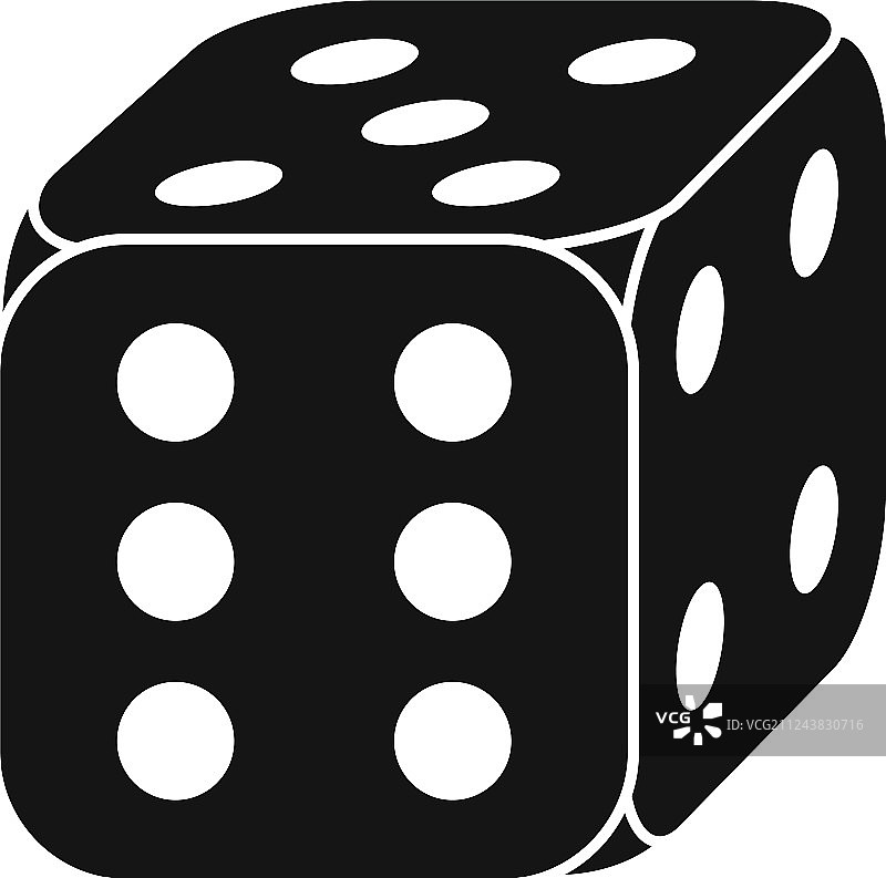 幸运骰子图标简约风格图片素材