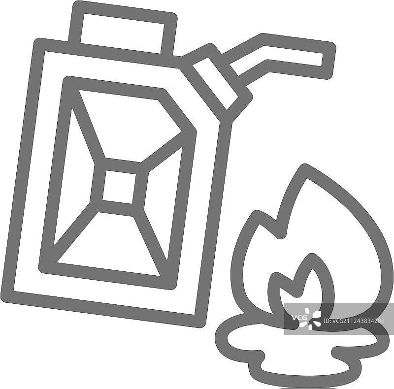 汽油桶燃料火焰线条图标图片素材