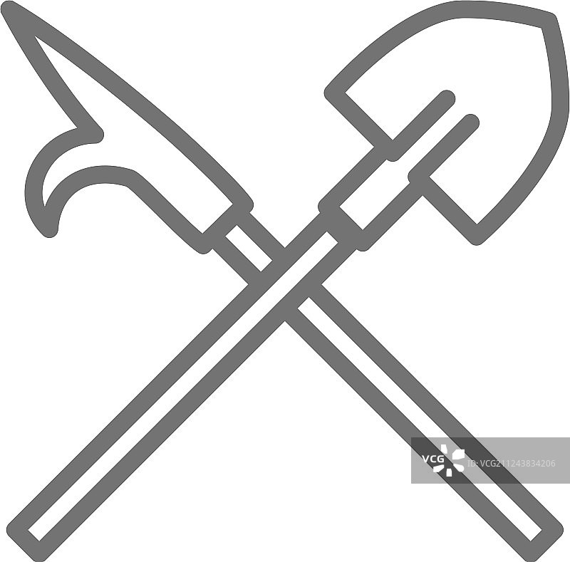 消防员装备：消防钩和铲子图片素材