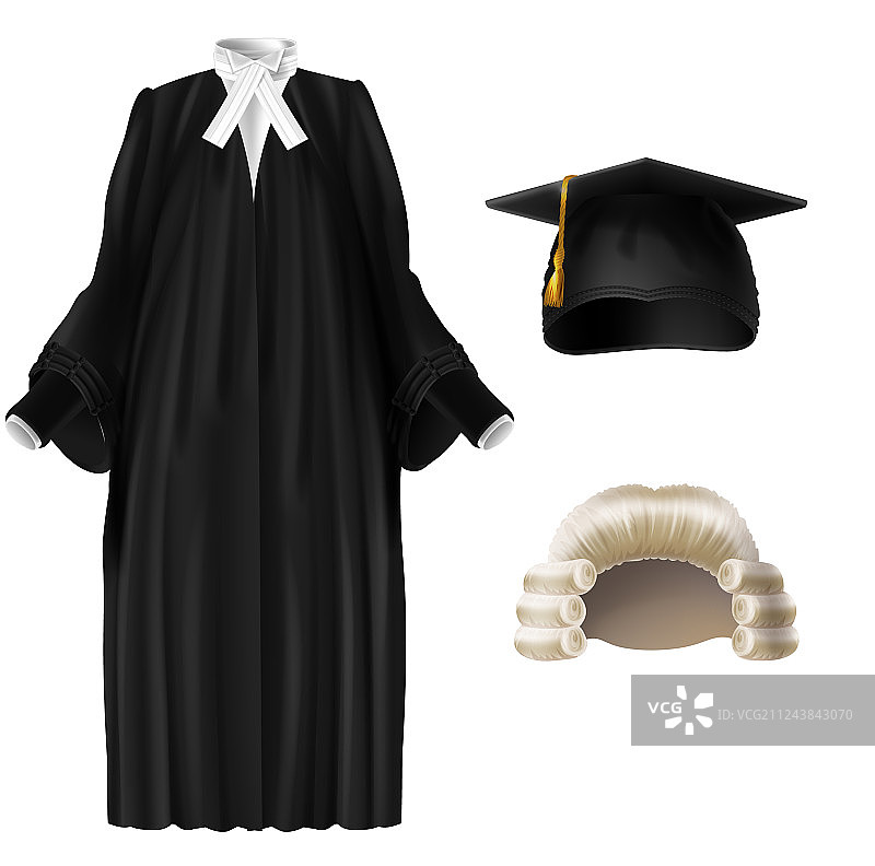 法官与学者逼真着装套装图片素材