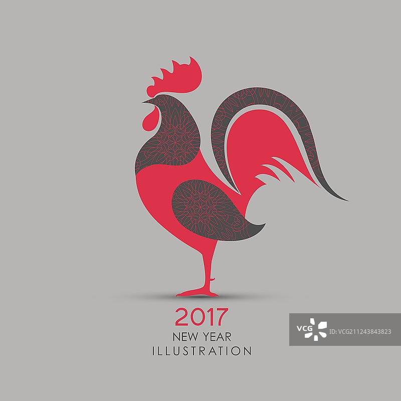 中国日历中的2017年生肖符号图片素材