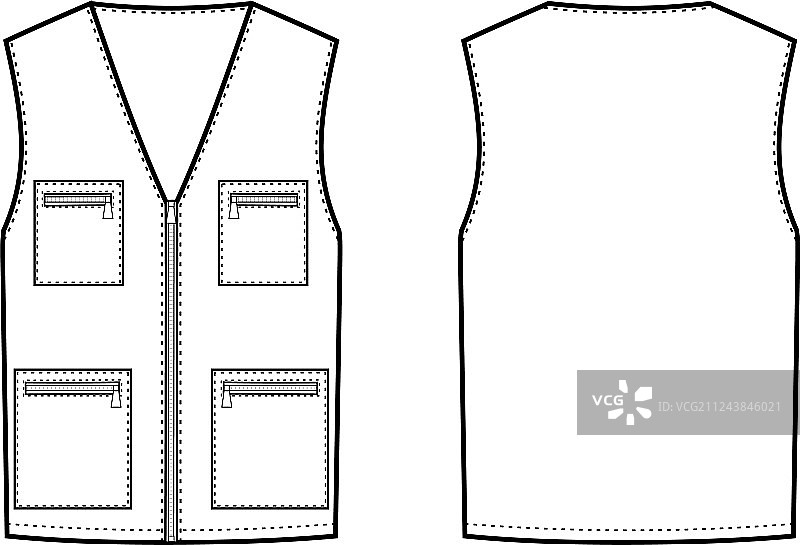 工作背心正反面图片素材